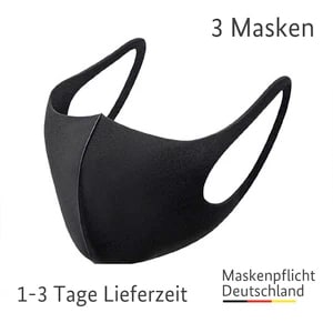 schwarze neopren stoffmaske